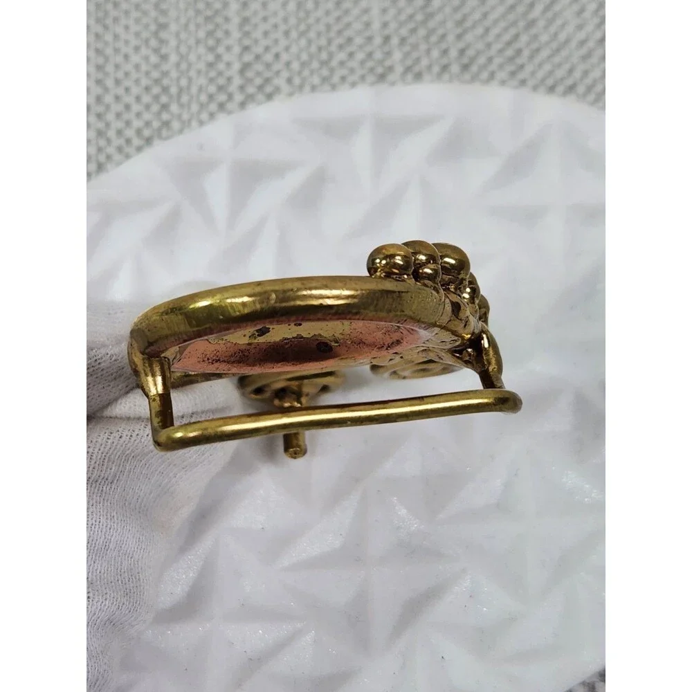 Baldwin Vintage Signed Buckle Free 47 In Croc Embossed Leather Strap Brown Rare